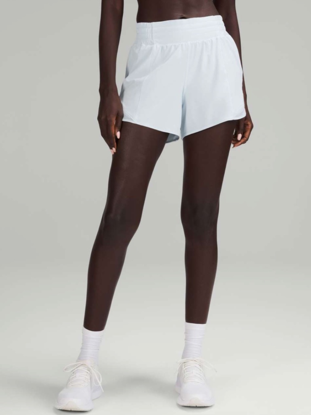 lululemon athletica hotty hot high-rise lined short 4” powder blue